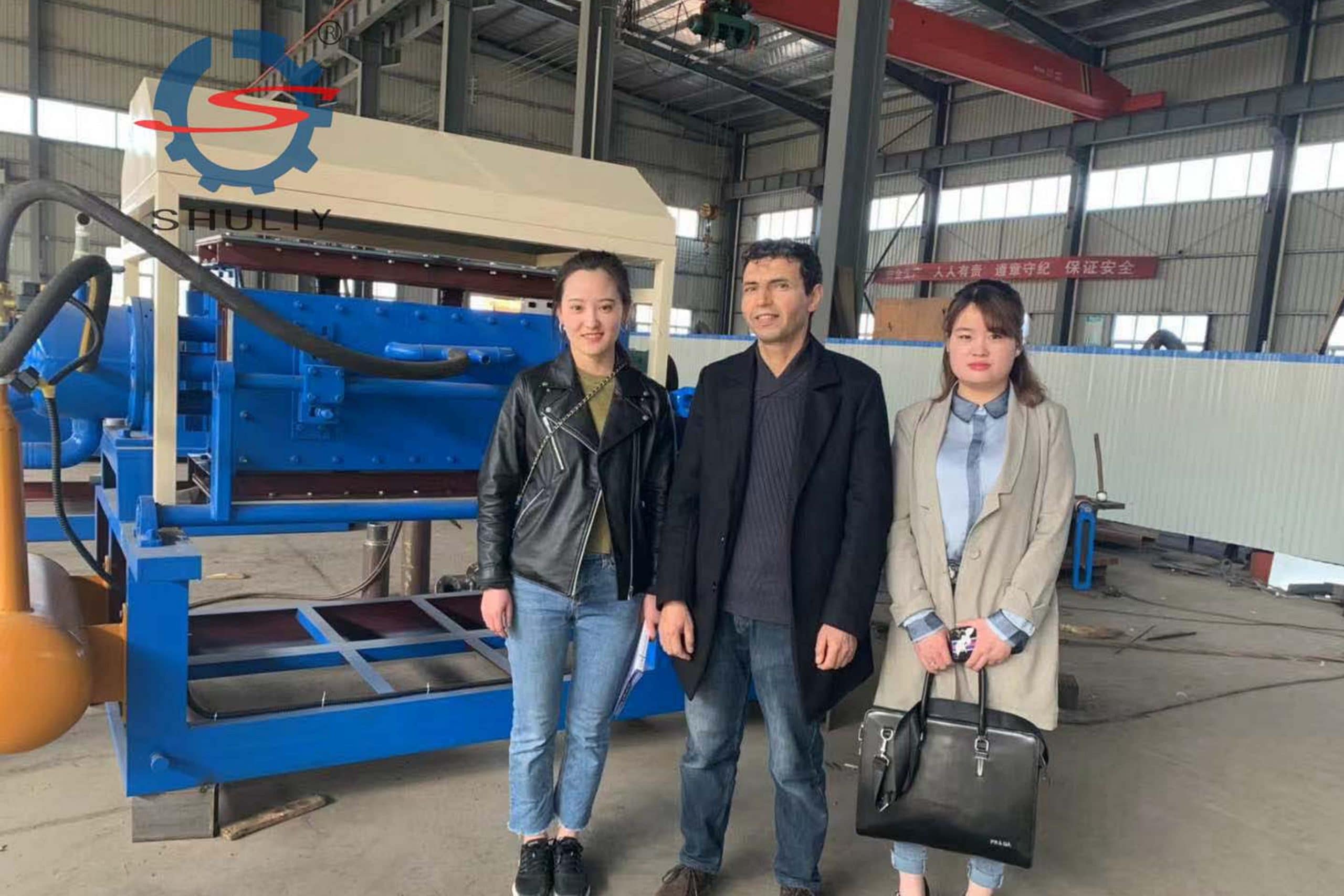 Customer for egg tray making machine from Morocco